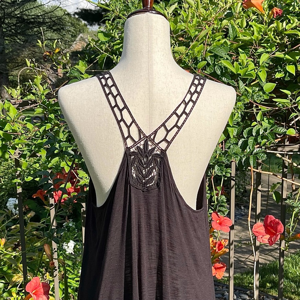 Aeropostale Sexy Crochet Back Long Henley Tank Top - Picture 7 of 16